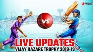 Vijay Hazare Trophy 2018-19 LIVE: Live Cricket Score, Round 9, Elite A, B and Plate